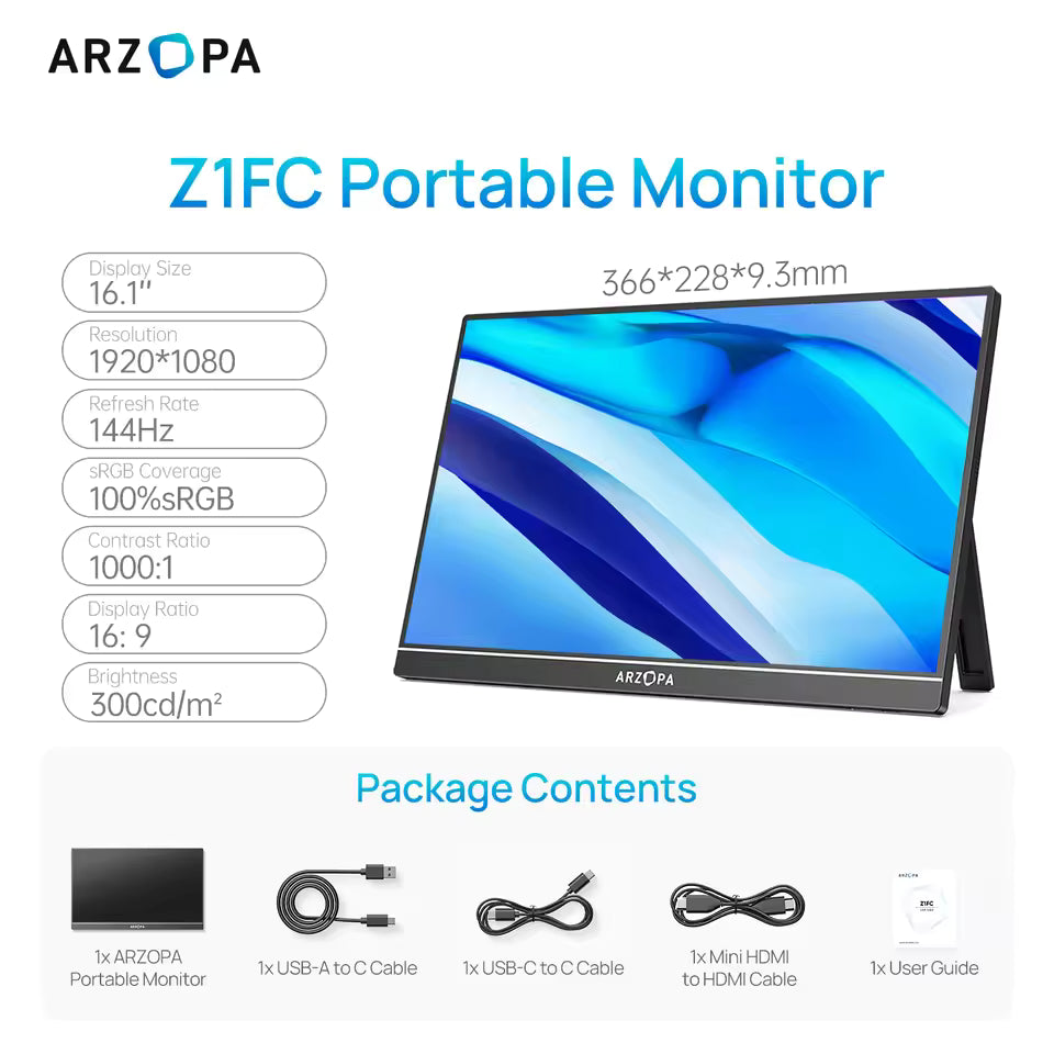 16,1" 144 Hz | Bärbar gamingskärm