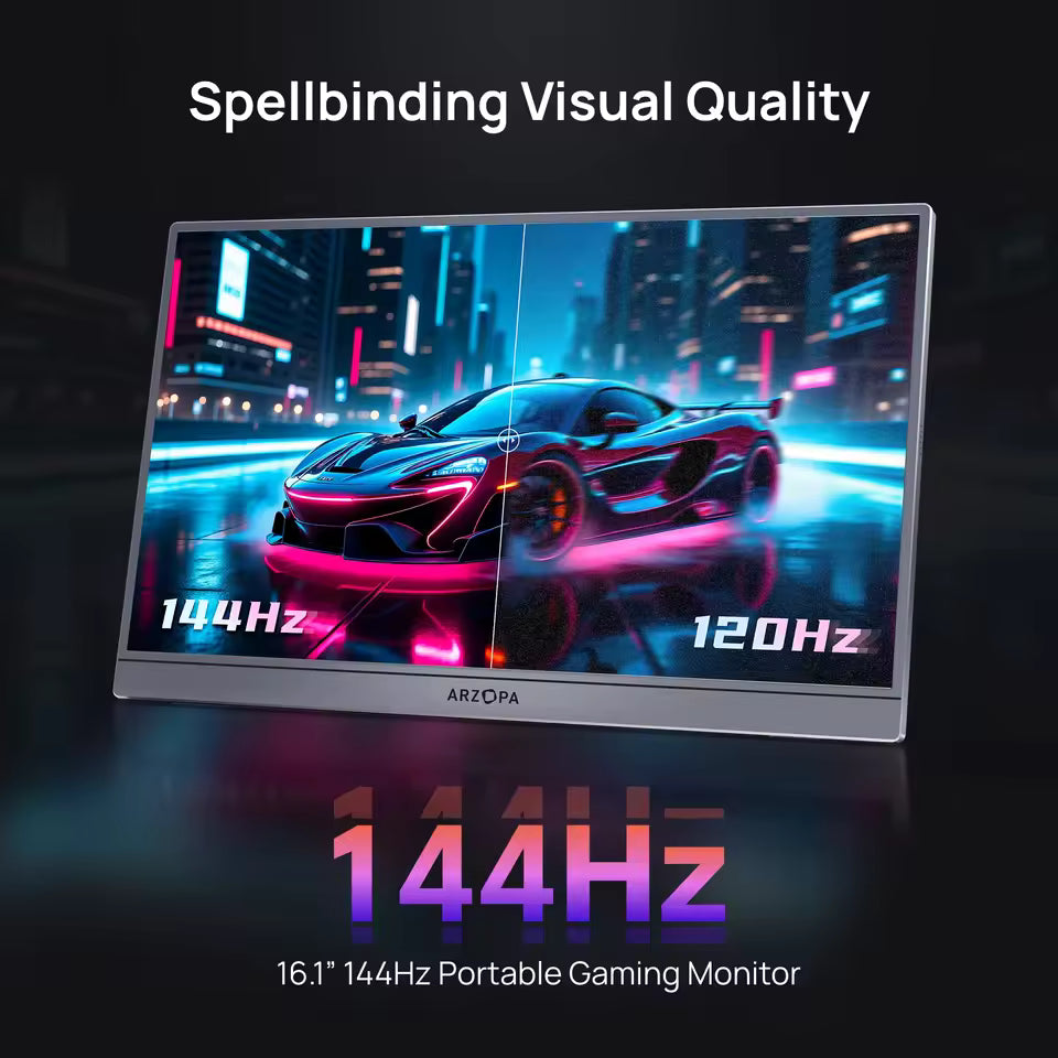 16,1" 144 Hz | Bärbar gamingskärm (inkl. skyddssleeve)